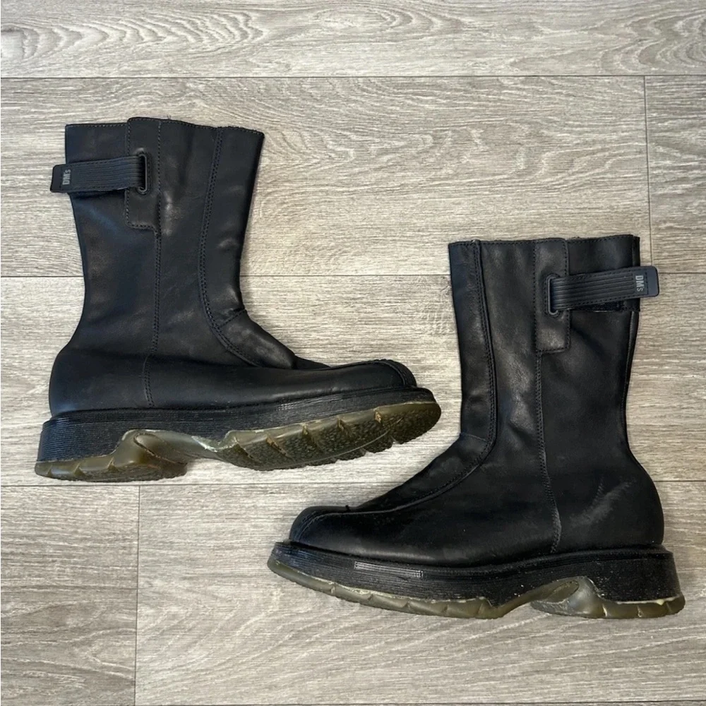 Vintage 90s Dr Martens 9788 Black Leather Moto Boots M7 W8.5 UK Made Unisex RARE - Picture 5 of 16